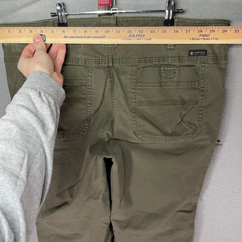 G.H. Bass Mens 40x34‎ Canvas Pants Olive Green Workwear Utility